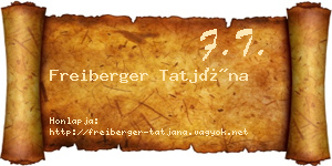 Freiberger Tatjána névjegykártya
